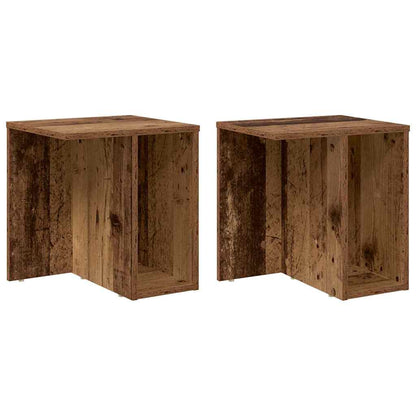 End Table 2 pcs Old Wood 37 x 32 x 40 cm Engineered Wood