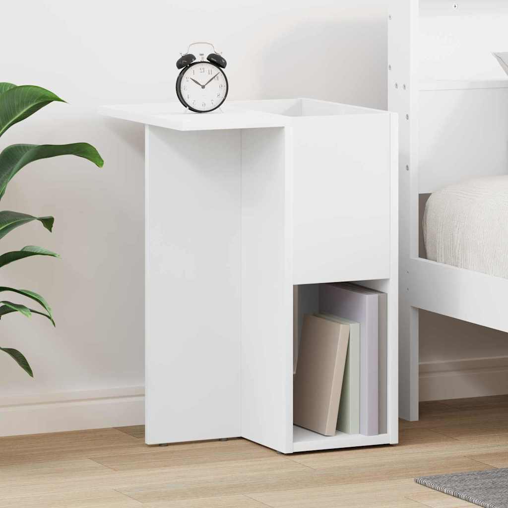 End Table White 35 x 40 x 55 cm Engineered Wood