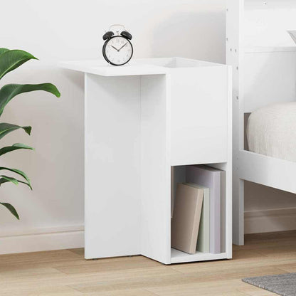 End Table White 35 x 40 x 55 cm Engineered Wood