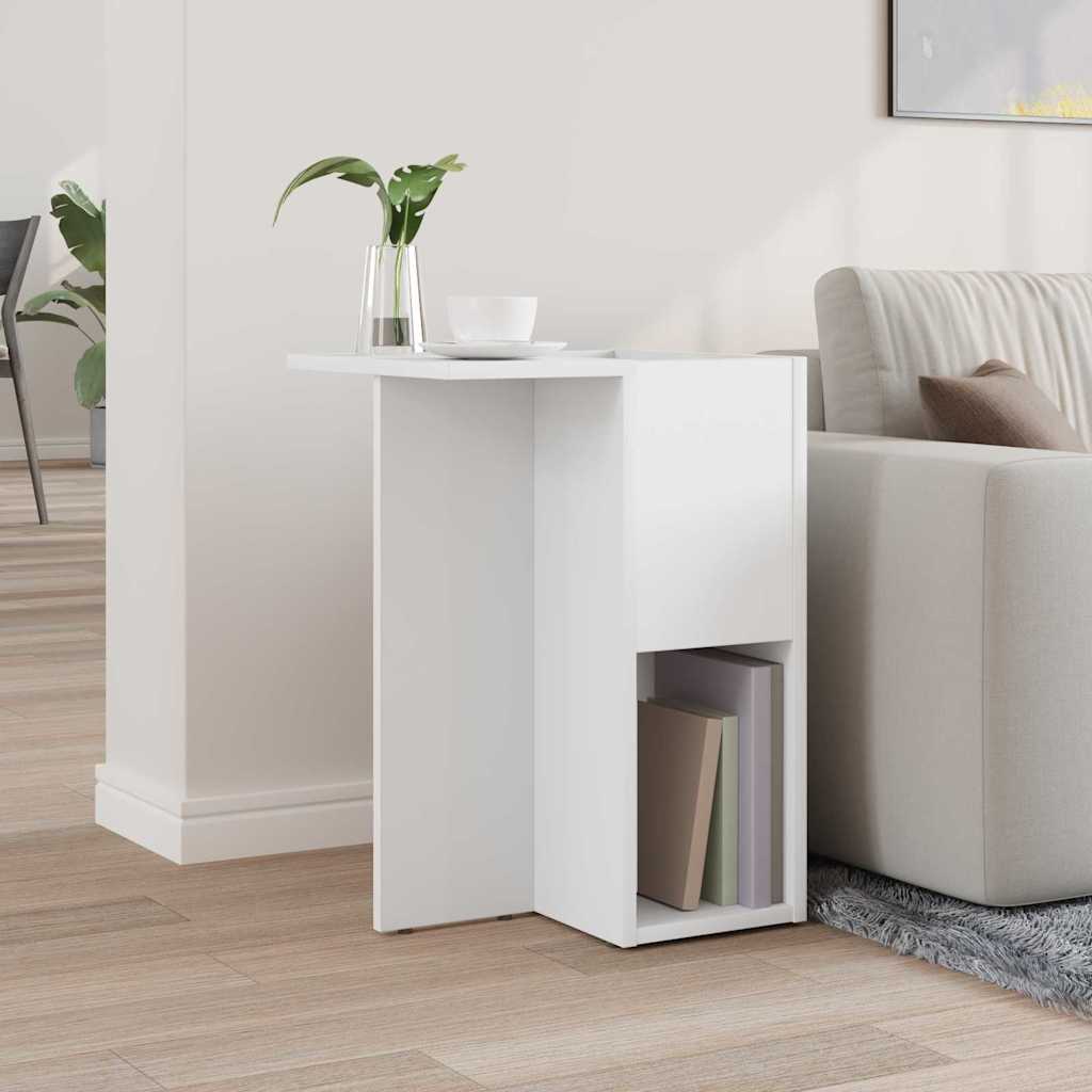 End Table White 35 x 40 x 55 cm Engineered Wood