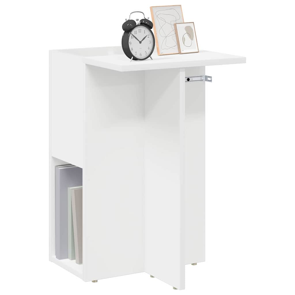 End Table White 35 x 40 x 55 cm Engineered Wood