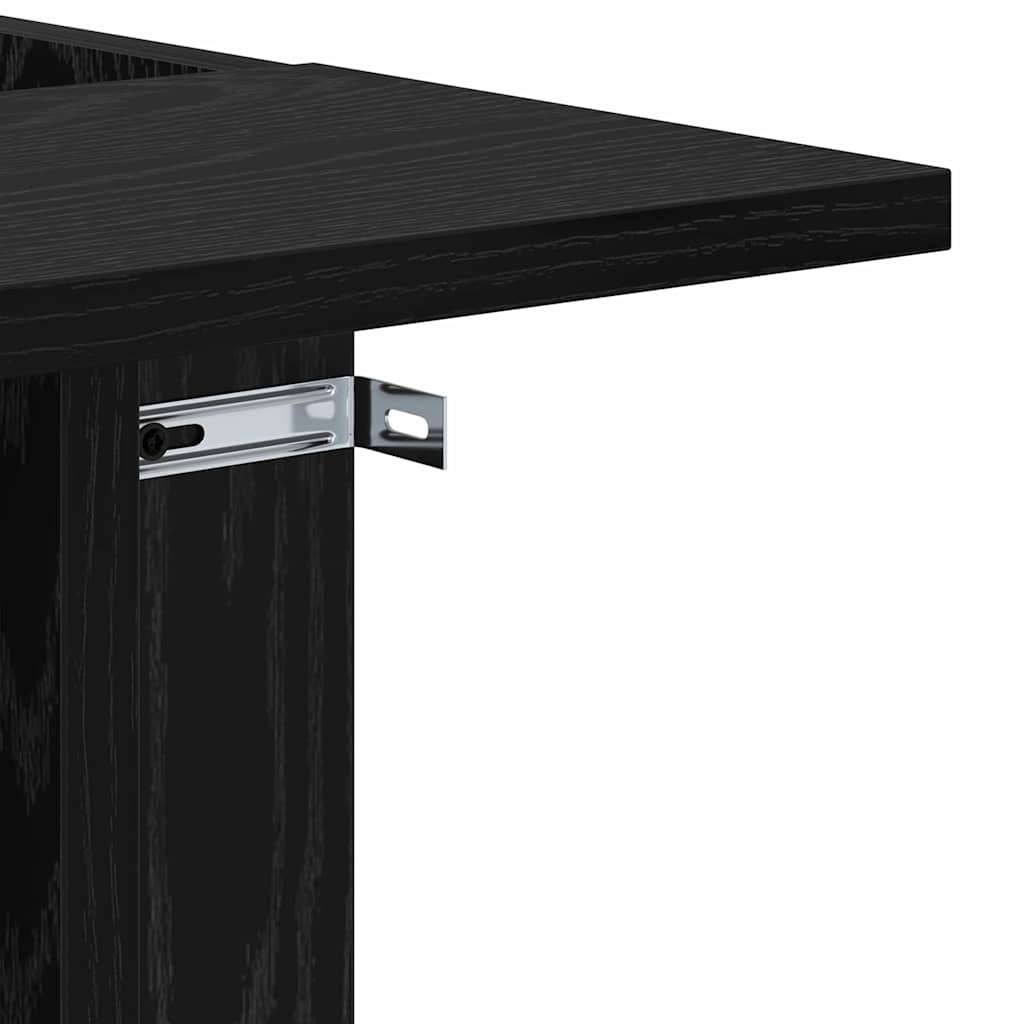 End Table Black Oak 35 x 40 x 55 cm Engineered Wood