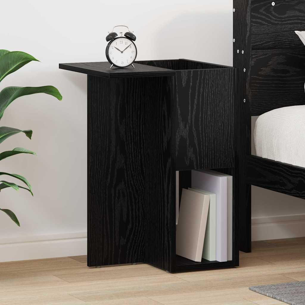 End Table Black Oak 35 x 40 x 55 cm Engineered Wood