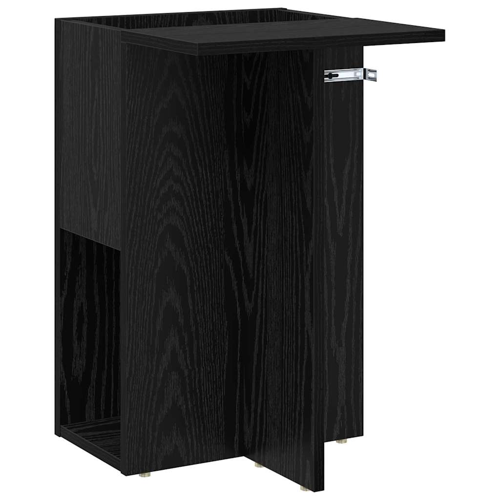 End Table Black Oak 35 x 40 x 55 cm Engineered Wood