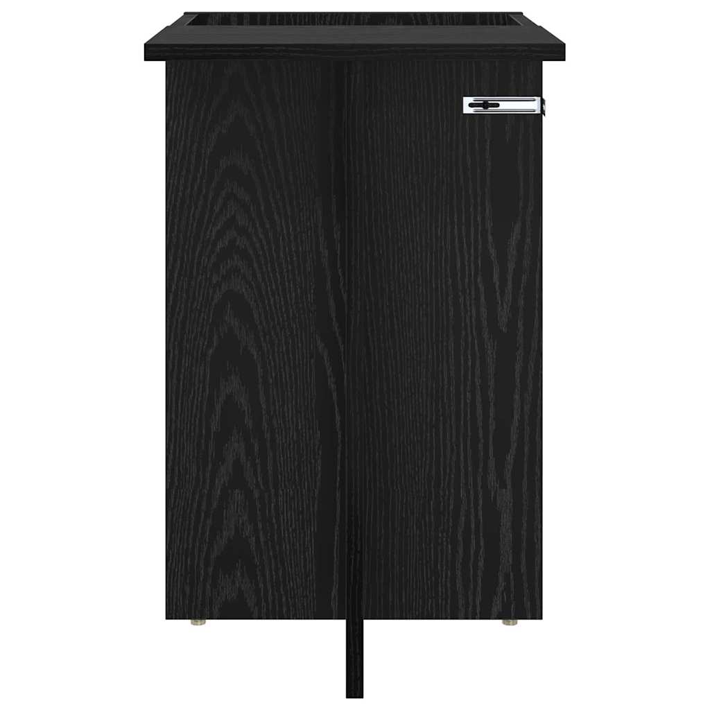End Table Black Oak 35 x 40 x 55 cm Engineered Wood