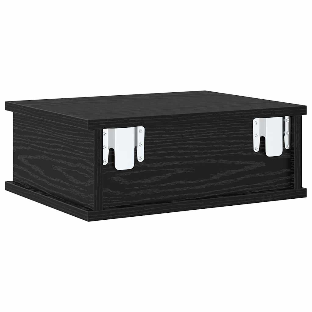 Bedside Table Black Oak 40 x 31 x 15 cm Engineered Wood