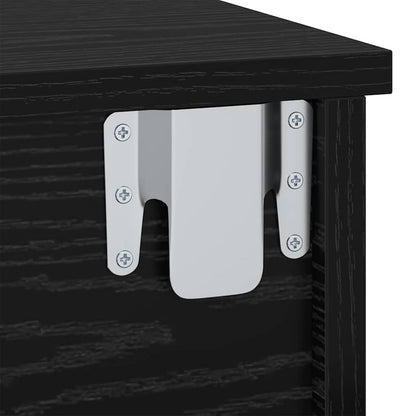 Bedside Table 2 pcs Black Oak 40 x 31 x 15 cm Engineered Wood