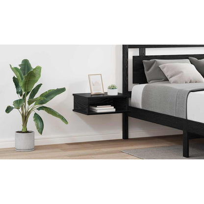 Bedside Table 2 pcs Black Oak 40 x 31 x 15 cm Engineered Wood