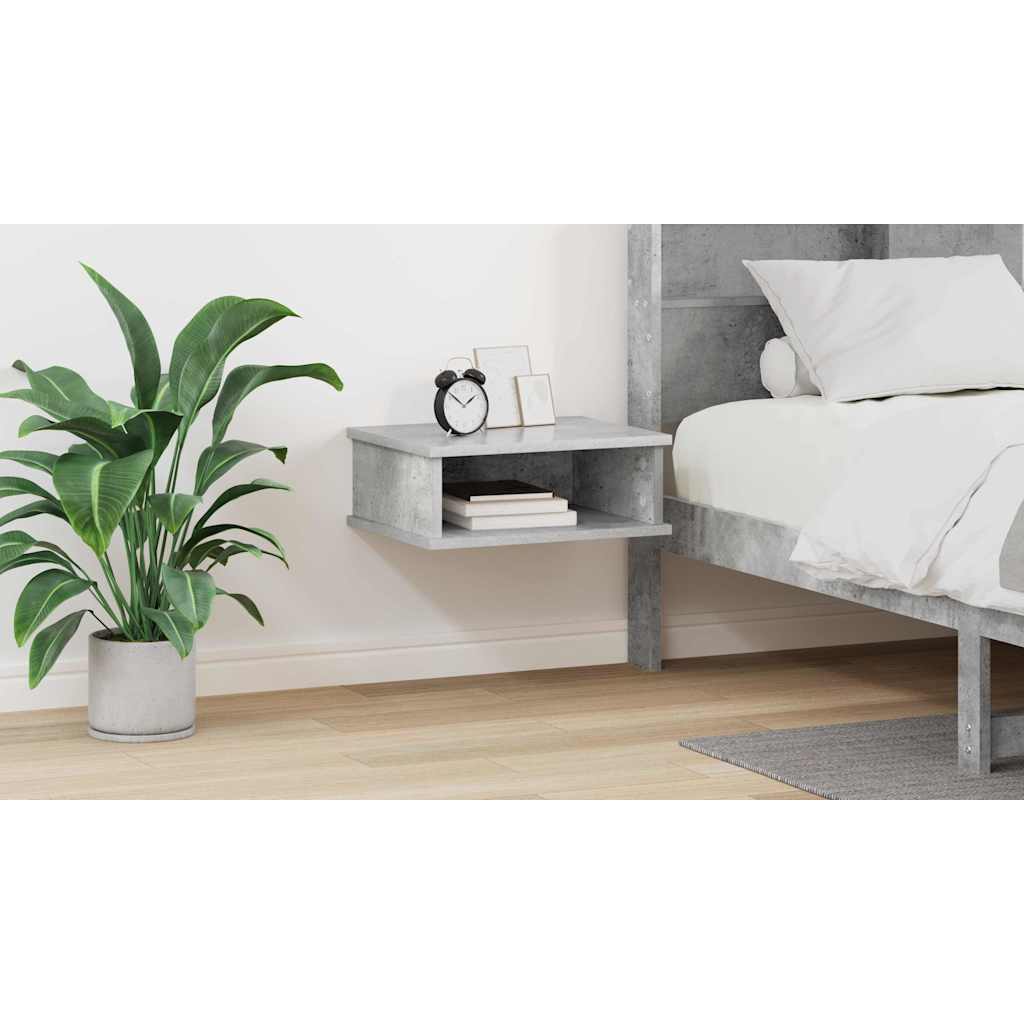 Bedside Table Concrete Grey 40 x 31 x 15 cm Engineered Wood
