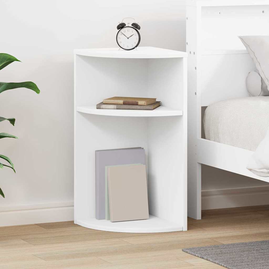 End Table White 29.6 x 29.6 x 60 cm Engineered Wood