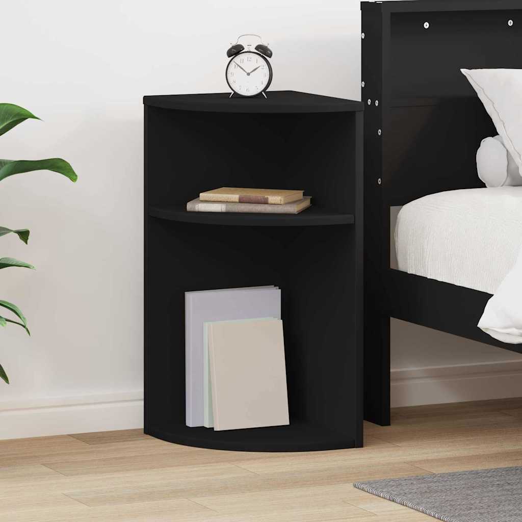 End Table Black 29.6 x 29.6 x 60 cm Engineered Wood
