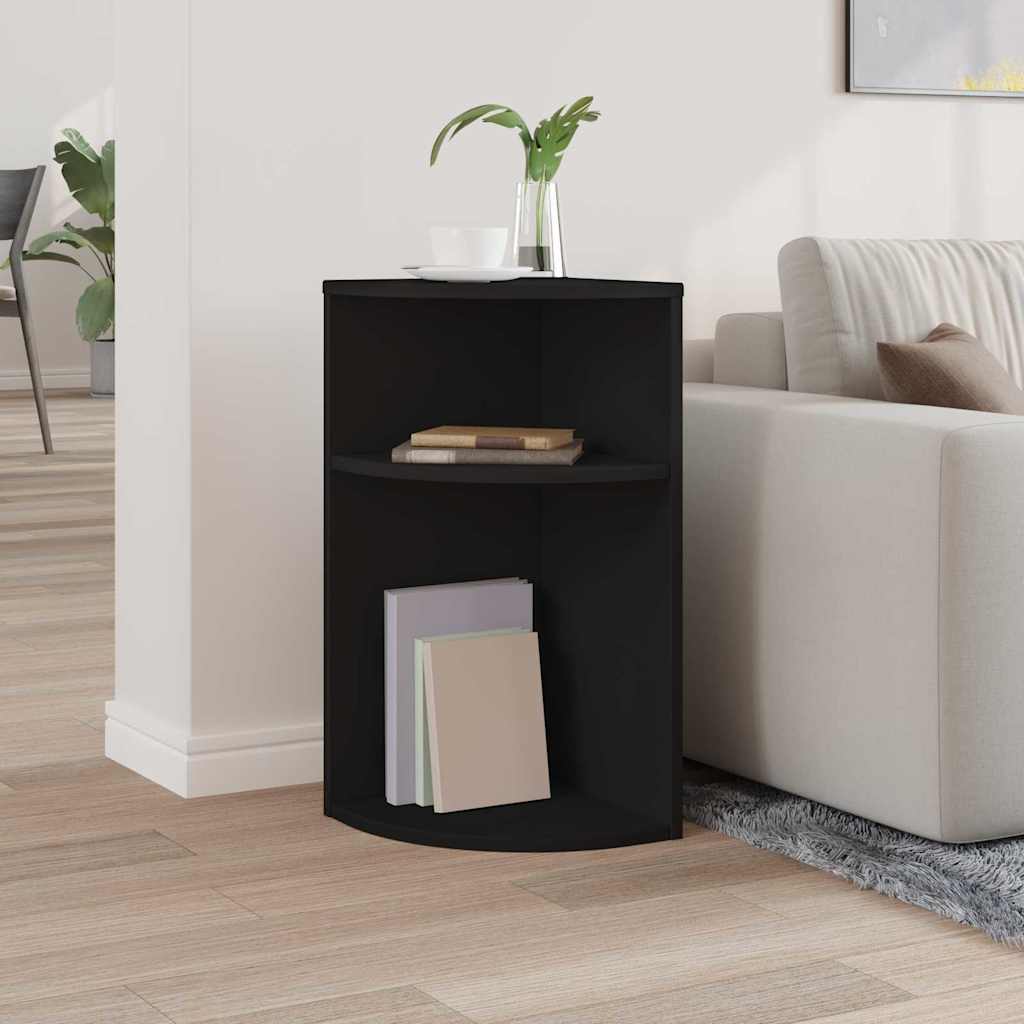 End Table Black 29.6 x 29.6 x 60 cm Engineered Wood