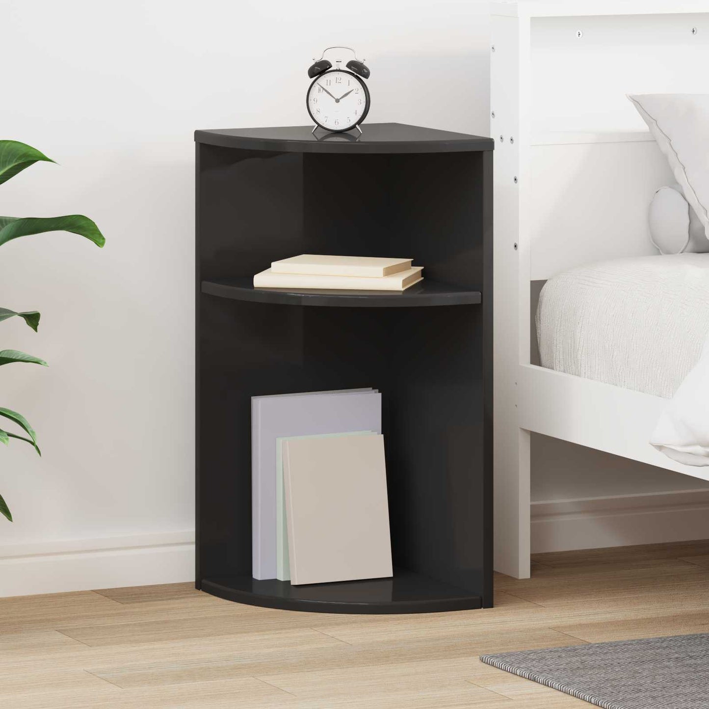 End Table Black 29.6 x 29.6 x 60 cm Engineered Wood