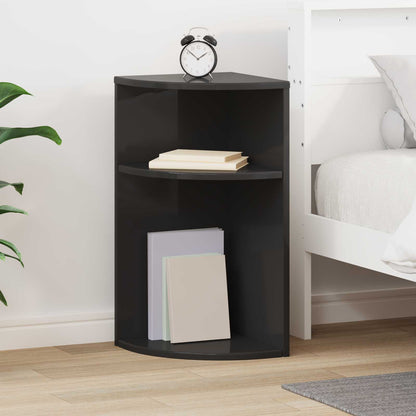 End Table Black 29.6 x 29.6 x 60 cm Engineered Wood