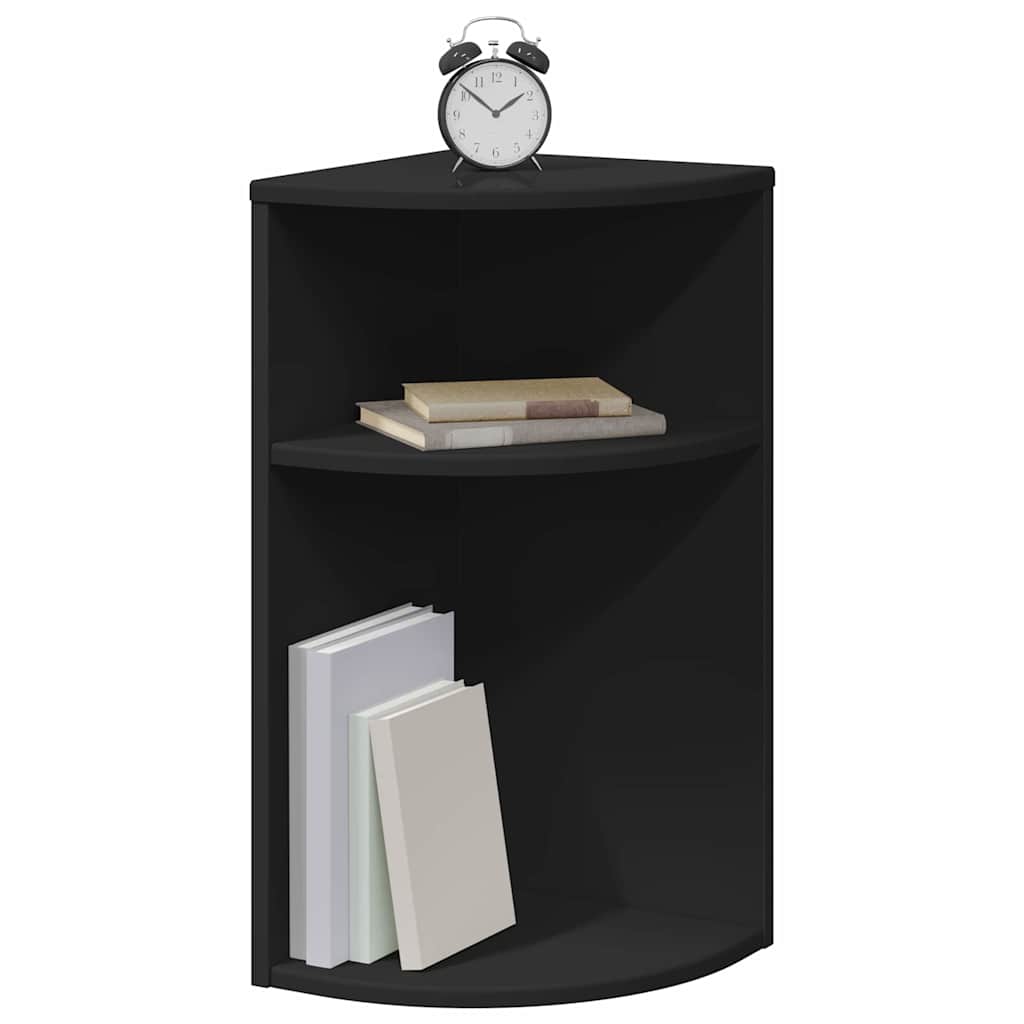 End Table Black 29.6 x 29.6 x 60 cm Engineered Wood
