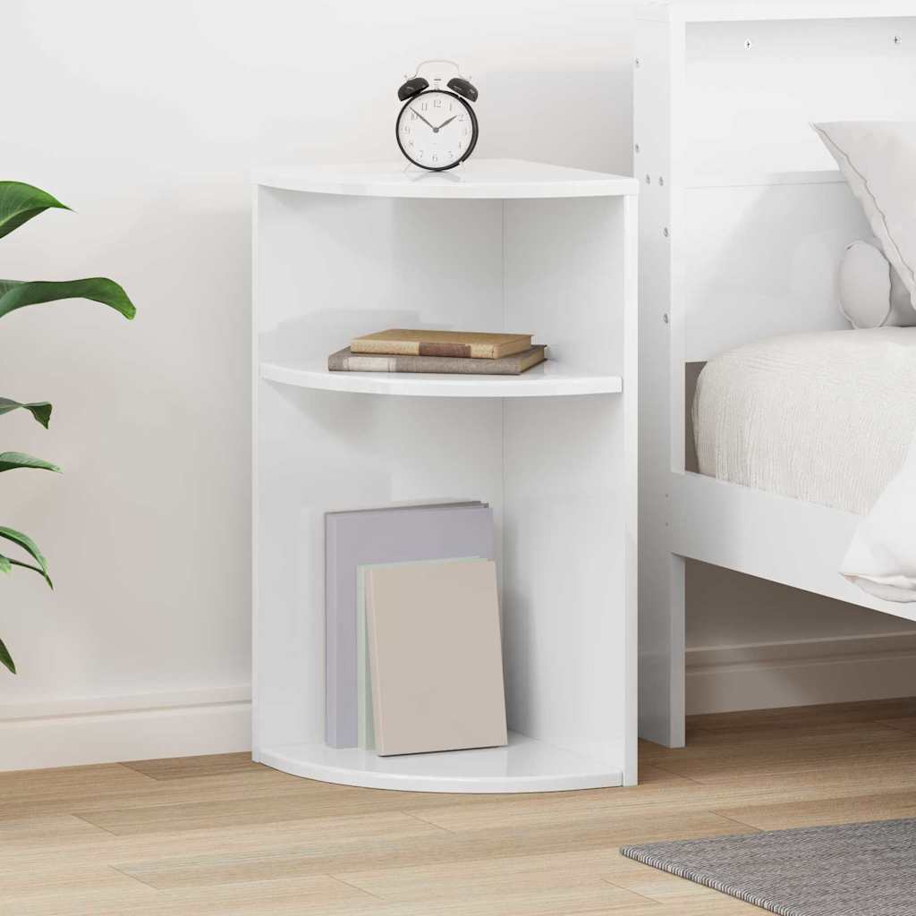 End Table High Gloss White 29.6 x 29.6 x 60 cm Engineered Wood