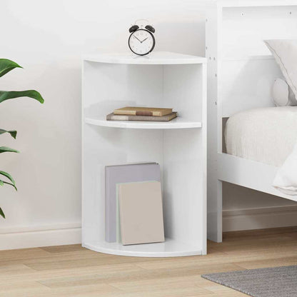 End Table High Gloss White 29.6 x 29.6 x 60 cm Engineered Wood