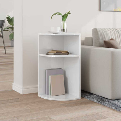 End Table High Gloss White 29.6 x 29.6 x 60 cm Engineered Wood