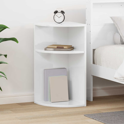 End Table High Gloss White 29.6 x 29.6 x 60 cm Engineered Wood