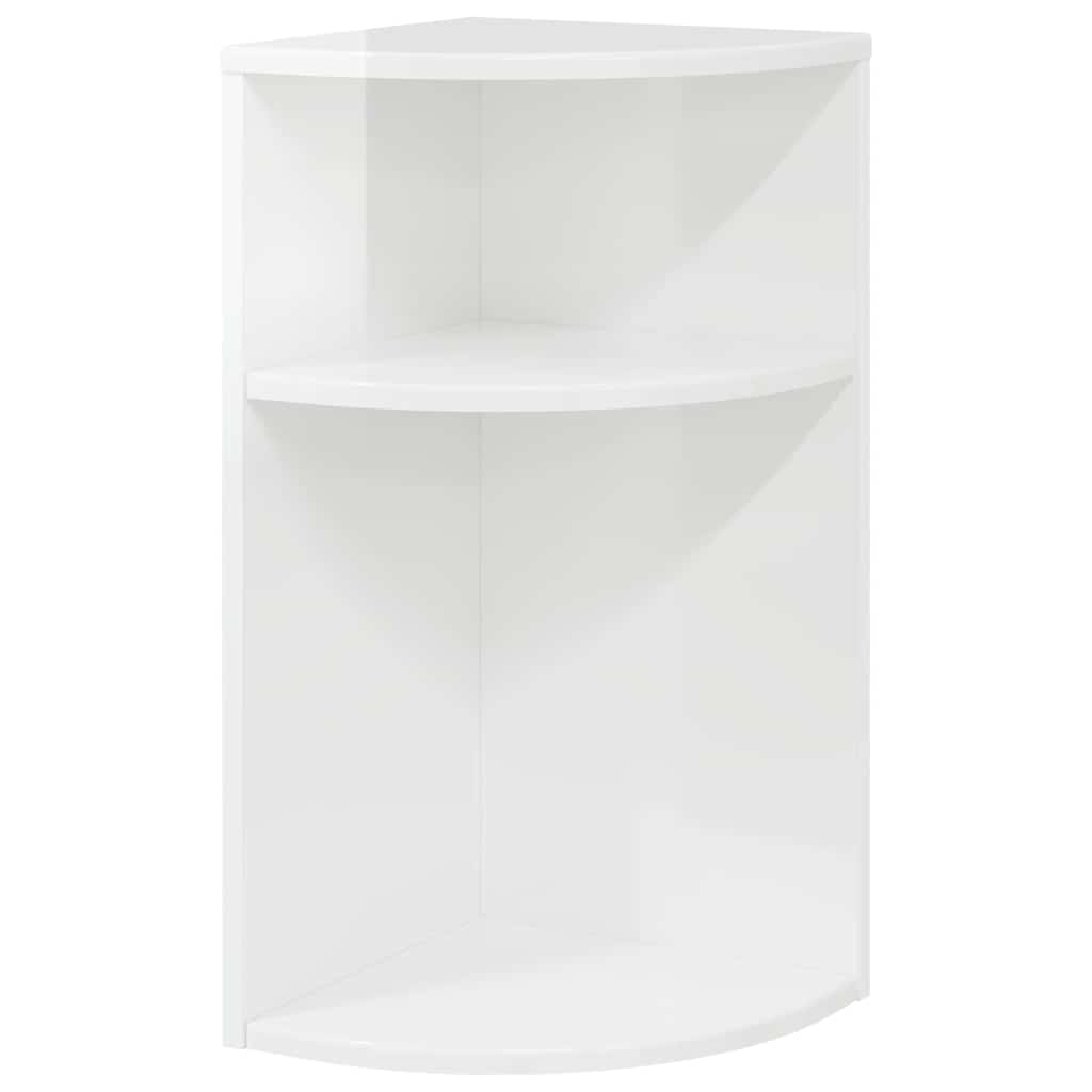 End Table High Gloss White 29.6 x 29.6 x 60 cm Engineered Wood