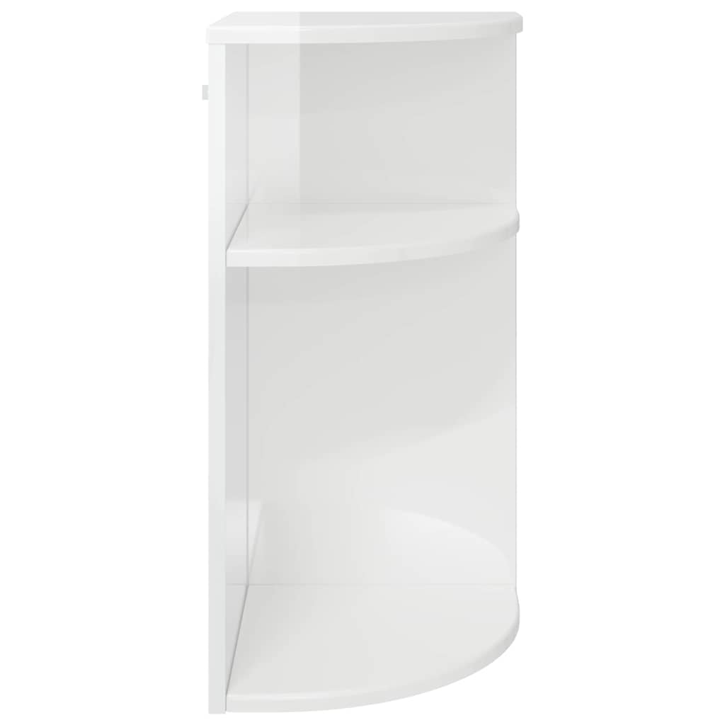 End Table High Gloss White 29.6 x 29.6 x 60 cm Engineered Wood