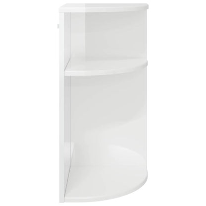 End Table High Gloss White 29.6 x 29.6 x 60 cm Engineered Wood