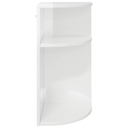 End Table High Gloss White 29.6 x 29.6 x 60 cm Engineered Wood