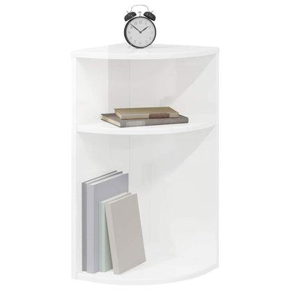 End Table High Gloss White 29.6 x 29.6 x 60 cm Engineered Wood