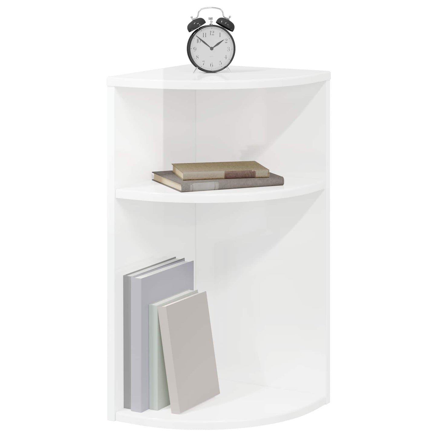 End Table High Gloss White 29.6 x 29.6 x 60 cm Engineered Wood