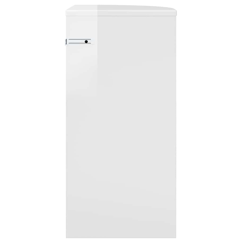 End Table High Gloss White 29.6 x 29.6 x 60 cm Engineered Wood