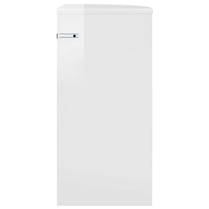 End Table High Gloss White 29.6 x 29.6 x 60 cm Engineered Wood