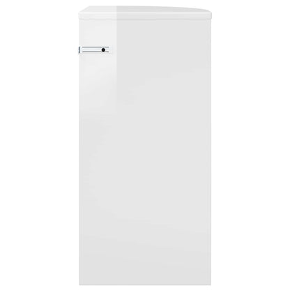 End Table High Gloss White 29.6 x 29.6 x 60 cm Engineered Wood
