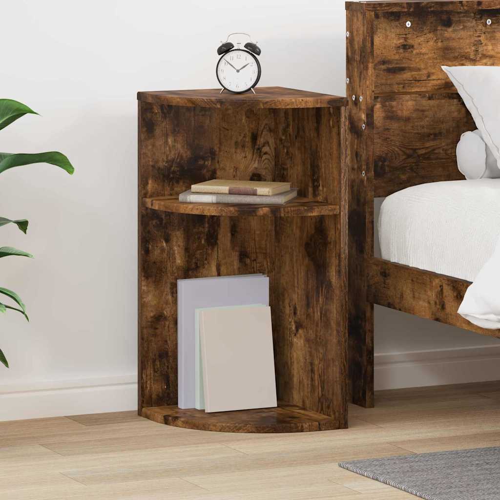End Table Smoked Oak 29.6 x 29.6 x 60 cm Engineered Wood