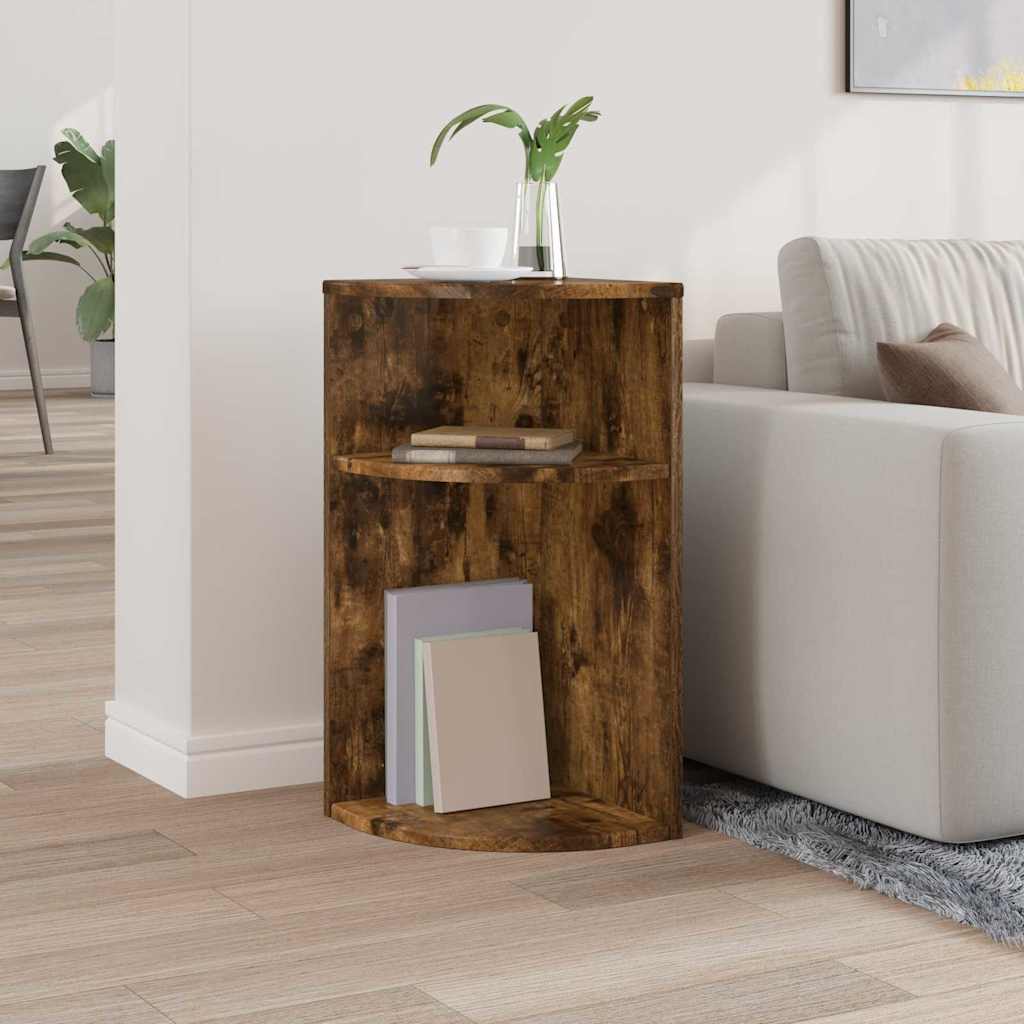 End Table Smoked Oak 29.6 x 29.6 x 60 cm Engineered Wood