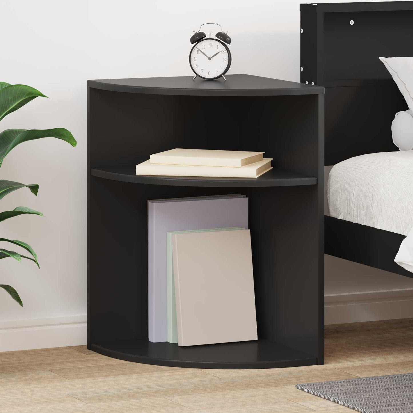 End Table Black 39.7 x 39.7 x 60 cm Engineered Wood