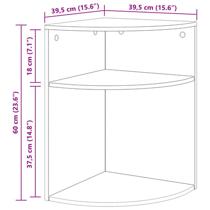 End Table Black 39.7 x 39.7 x 60 cm Engineered Wood