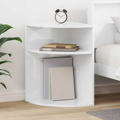 End Table High Gloss White 39.7 x 39.7 x 60 cm Engineered Wood