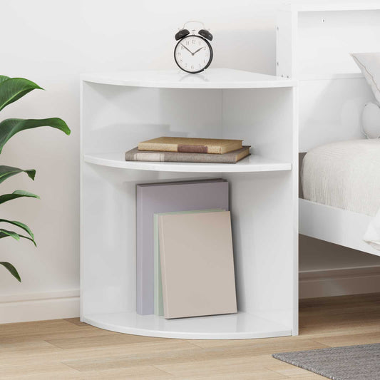 End Table High Gloss White 39.7 x 39.7 x 60 cm Engineered Wood