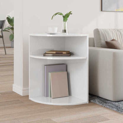End Table High Gloss White 39.7 x 39.7 x 60 cm Engineered Wood