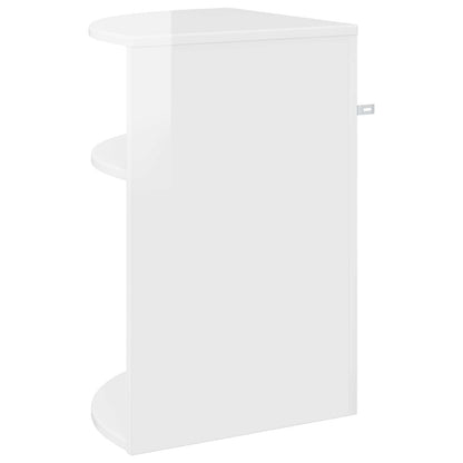 End Table High Gloss White 39.7 x 39.7 x 60 cm Engineered Wood