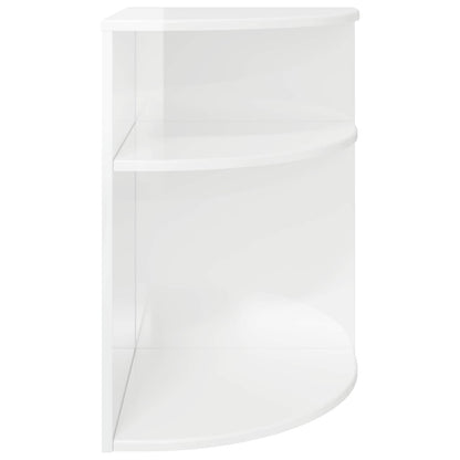 End Table High Gloss White 39.7 x 39.7 x 60 cm Engineered Wood
