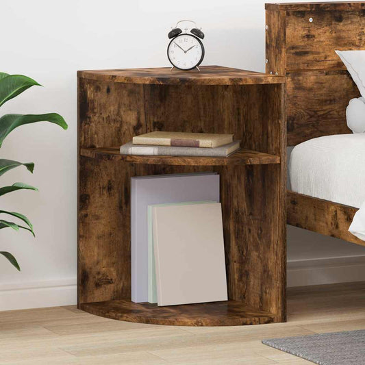 End Table Smoked Oak 39.7 x 39.7 x 60 cm Engineered Wood
