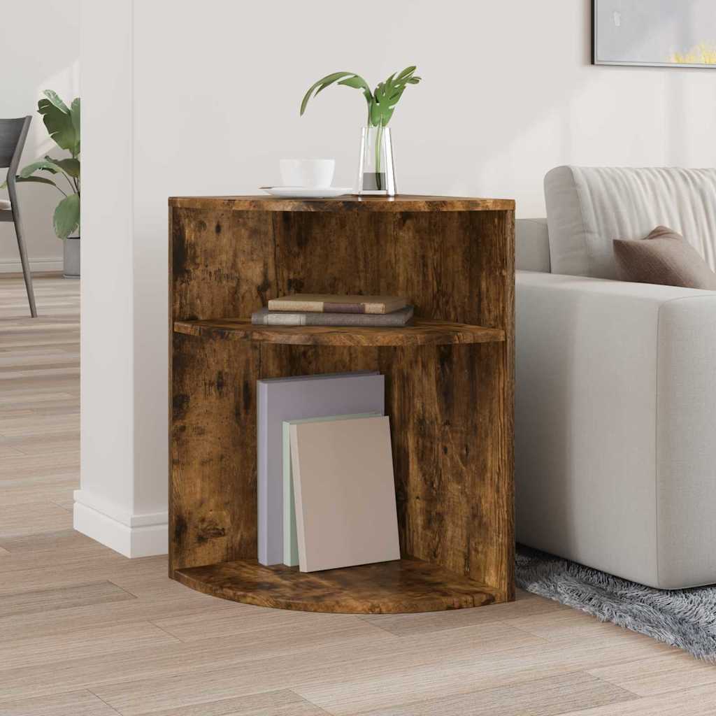End Table Smoked Oak 39.7 x 39.7 x 60 cm Engineered Wood