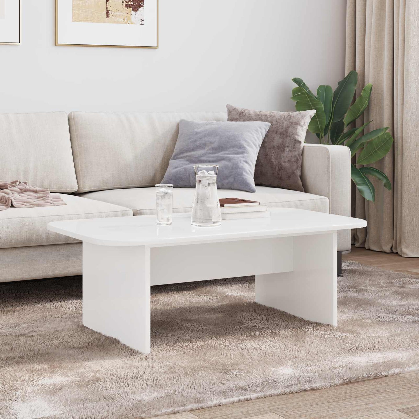 Coffee Table White 93 x 53 x 33 cm Engineered Wood