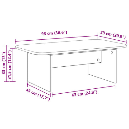 Coffee Table White 93 x 53 x 33 cm Engineered Wood