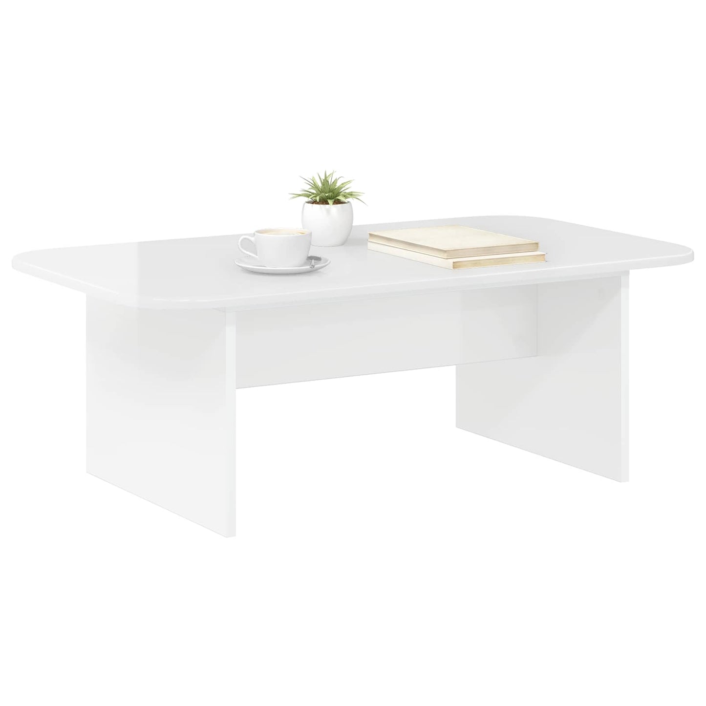 Coffee Table High Gloss White 93 x 53 x 33 cm Engineered Wood