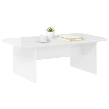 Coffee Table High Gloss White 93 x 53 x 33 cm Engineered Wood