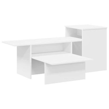 Console Table White 91.5 x 35 x 38.5 cm Engineered Wood