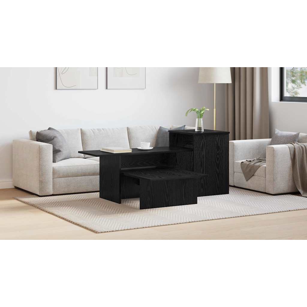 Console Table Black Oak 91.5 x 35 x 38.5 cm Engineered Wood