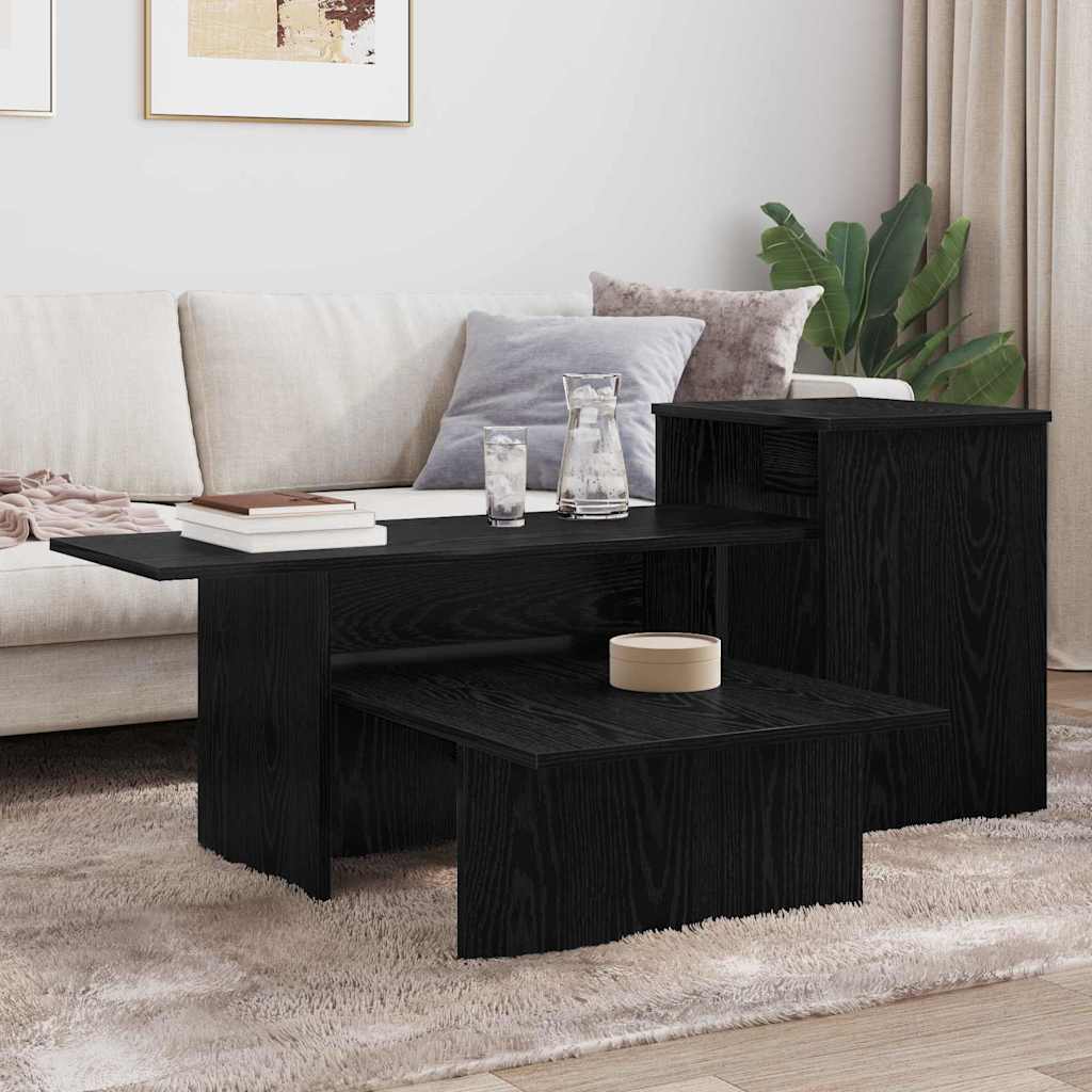 Console Table Black Oak 91.5 x 35 x 38.5 cm Engineered Wood